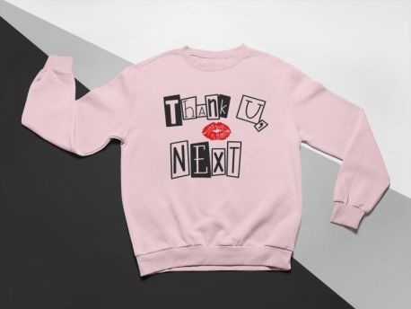 KIDSBEE Stylová dětská dívčí mikina Thank You Next - růžová, Velikost koj. oblečení 146 - obrázek 1