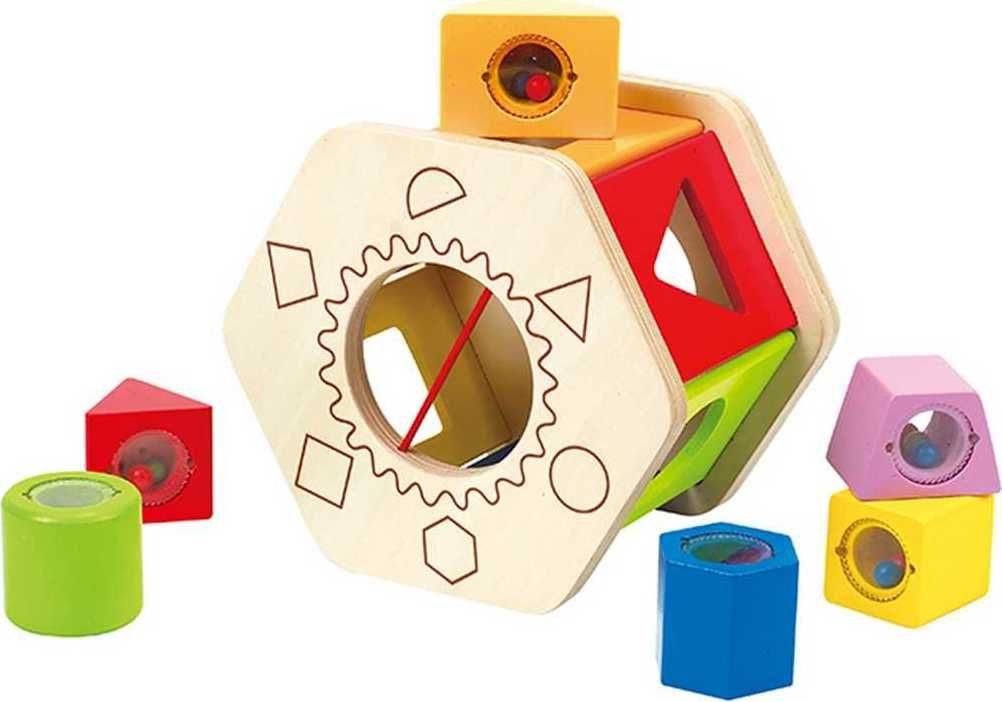 HAPE dřevěné hračky - dřevěná motorická šestihranná kostka - obrázek 2