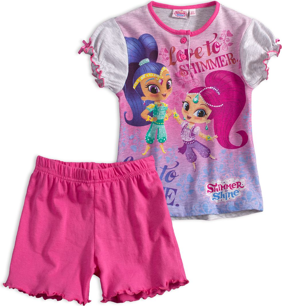 Dívčí letní pyžamo SHIMMER & SHINE LOVE růžové azalea Velikost: 98 - obrázek 1
