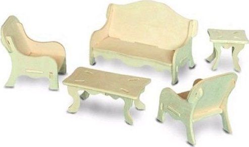 WOODEN TOY / WCK WOODEN TOY , WCK 3D puzzle Obývací pokoj - obrázek 1