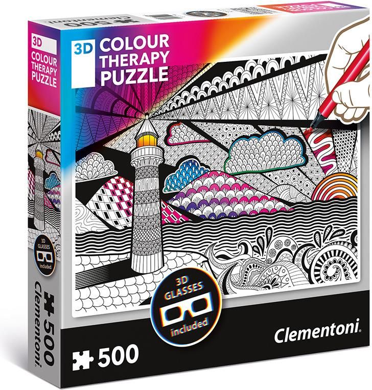 Clementoni - Puzzle 3D Colour therapy 500, Maják - obrázek 1