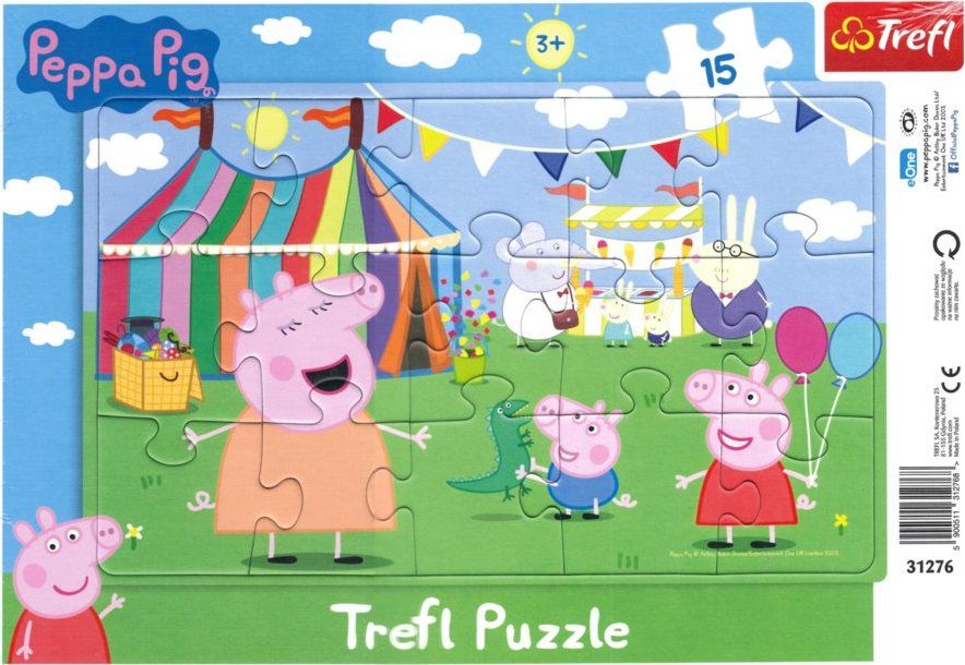 TREFL Puzzle Prasátko Peppa: V zábavním parku 15 dílků - obrázek 1