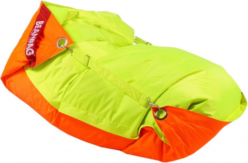 BeanBag 189x140 duo fluo orange - fluo limet - obrázek 1