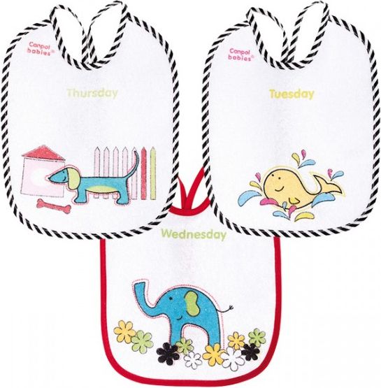 Dětský bryndák Canpol babies froté/Peva 7ks Colorful animal, Canpol - obrázek 3