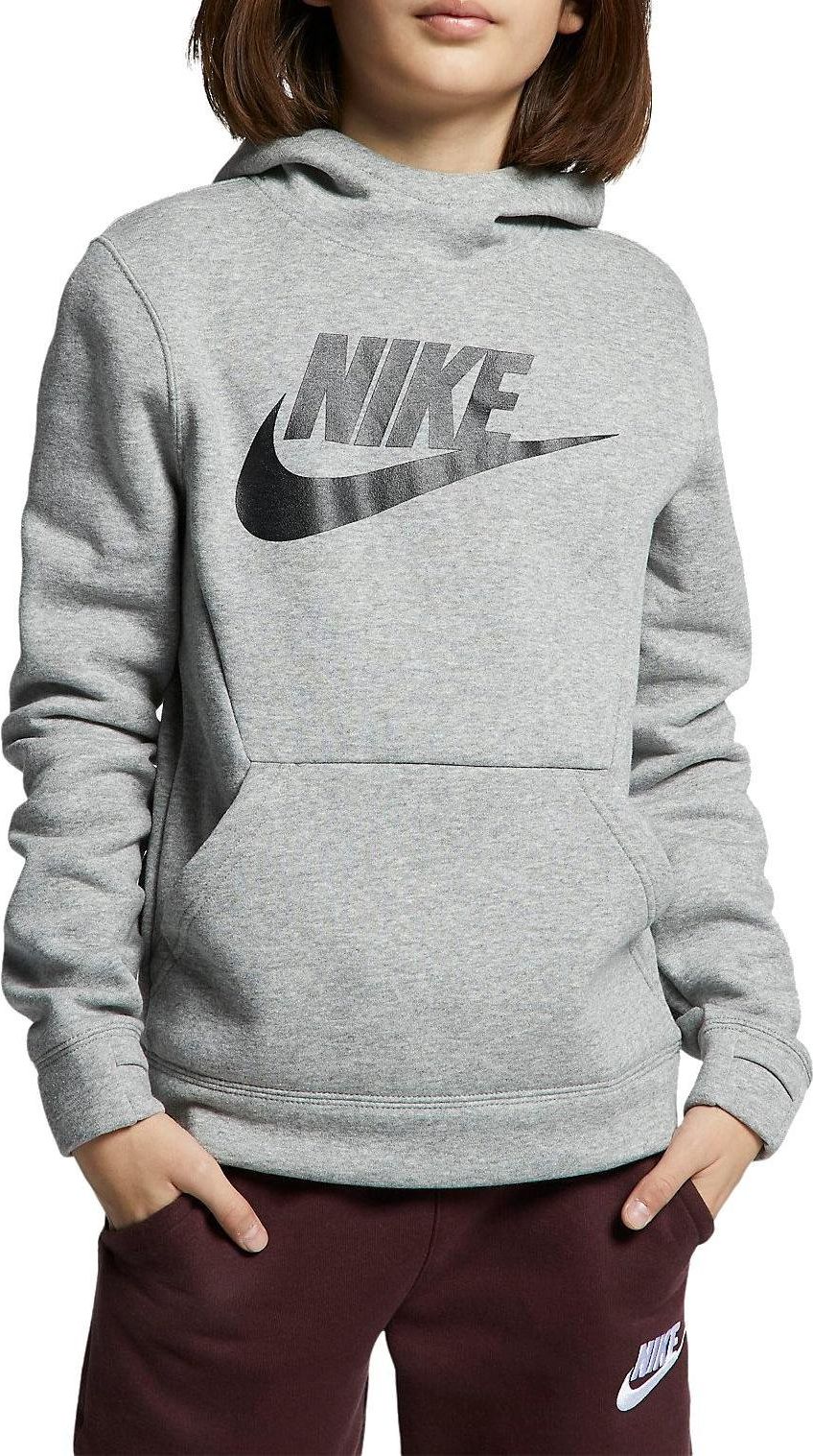 Mikina s kapucí Nike B NSW PO HOODIE CLUB FLC HBR bv0783-063 Velikost M - obrázek 1