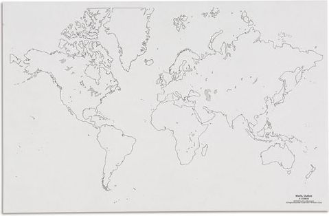 Mapa světa – slepá - obrázek 1