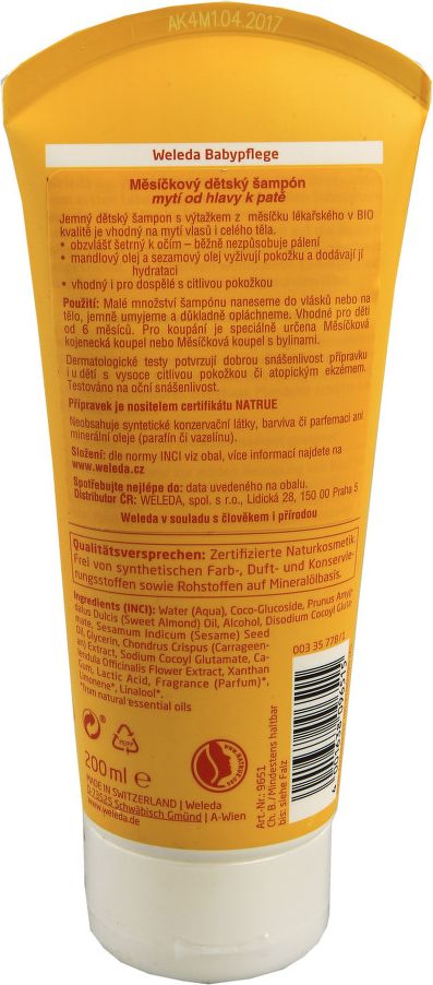 WELEDA Měsíčkový dětský šampón 200ml - obrázek 2