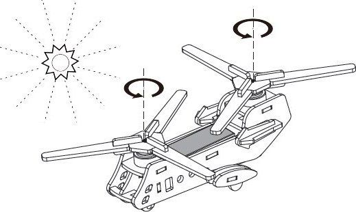 ROBOTIME 3D puzzle Vojenský vrtulník CH47 solární - obrázek 2
