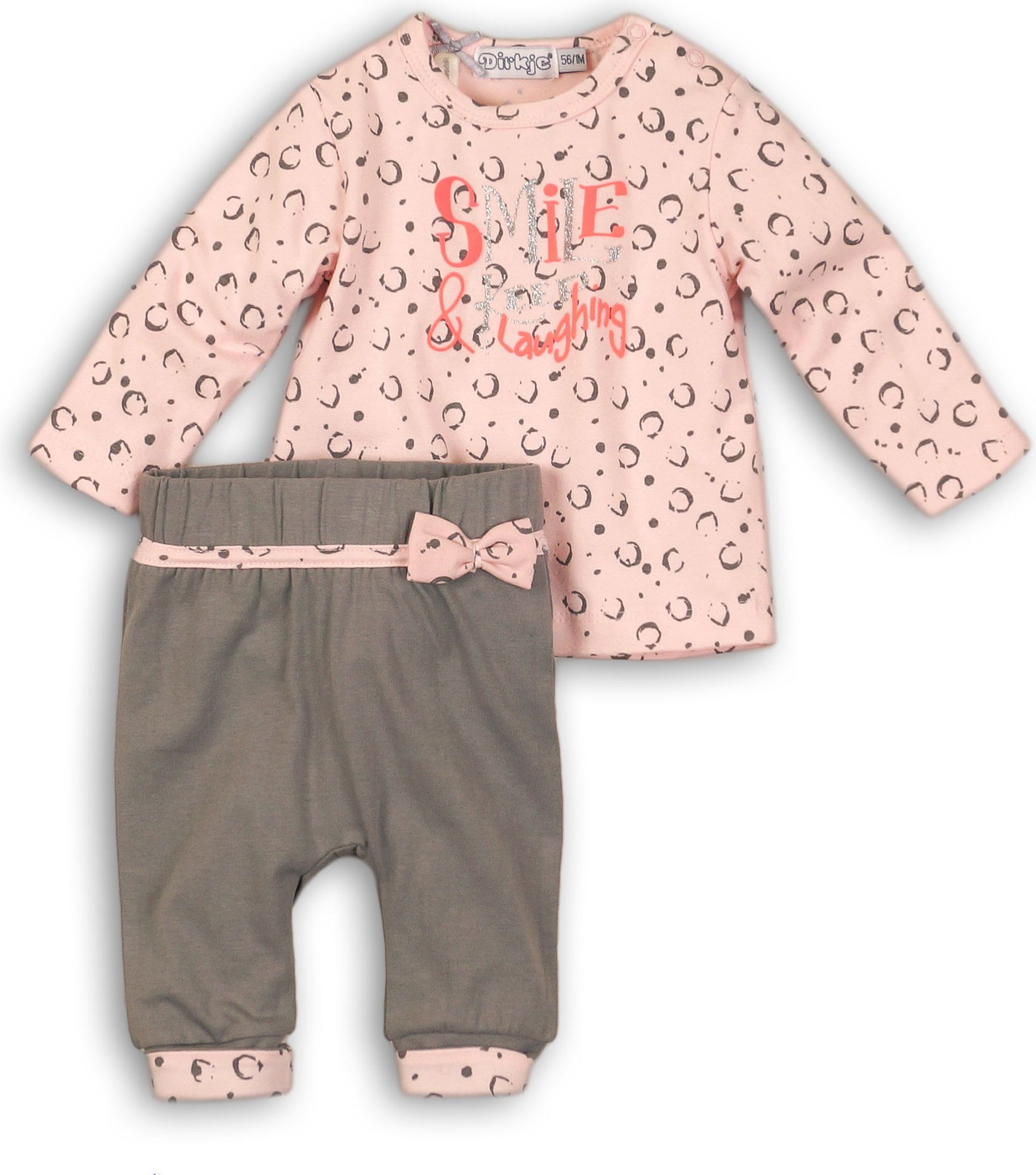 DIRKJE Set 2-dílný B-SO SOFT SMILE 80 Pink - Grey - obrázek 1