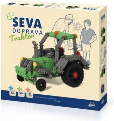 Stavebnice Seva Doprava Traktor plast 384 dílků v krabici 35x33x5cm 5+ - obrázek 1