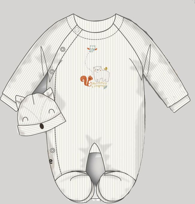 Minoti Overal kojenecký sametový s čepičkou bílá 68 - obrázek 1