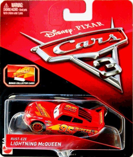 CARS 3 (Auta 3) - Rust-Eze Lightning McQueen + sběratelská karta na stojánku - obrázek 1