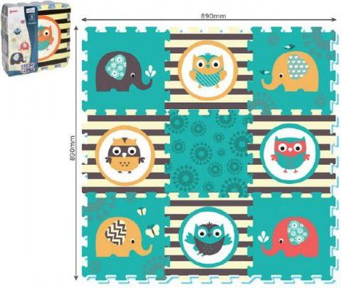Teddies 58169 Pěnové puzzle sovy 9ks 32x32cm 10m+ - obrázek 1