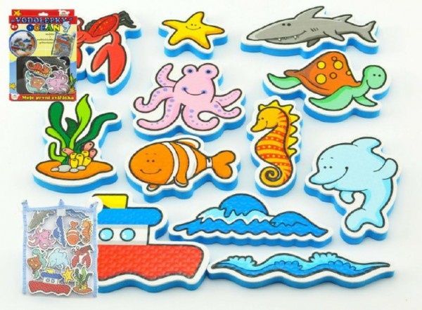 Teddies Vodolepky Moje první zvířátka oceán pěnová sada se síťkou 12ks v krabici 19x27x5cm MP - obrázek 1
