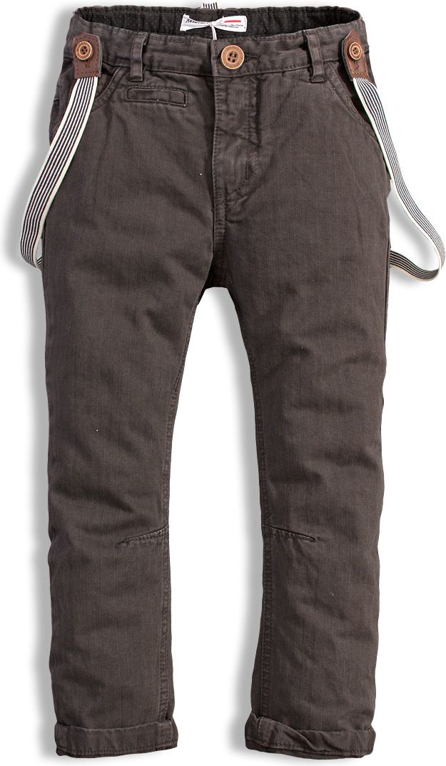 Chlapecké kalhoty s kšandami MINOTI COOL tmavě hnědé Velikost: 98-104 - obrázek 1