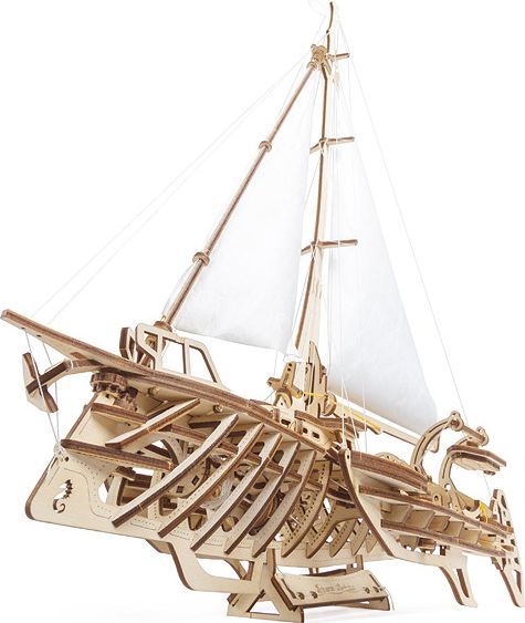 Ugears Dřevěná stavebnice 3D mechanické puzzle Plachetnice - obrázek 2