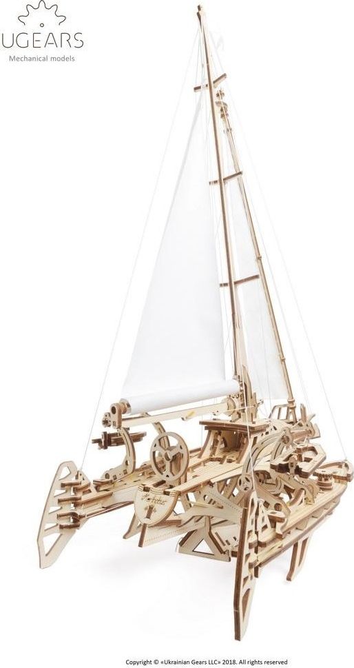 Ugears Dřevěná stavebnice 3D mechanické puzzle Plachetnice - obrázek 8