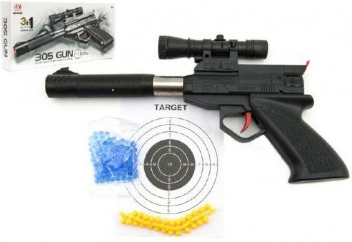 Teddies Pistole plast 30 cm na měkké a vodní kuličky o průměru 6mm v krabici - obrázek 1