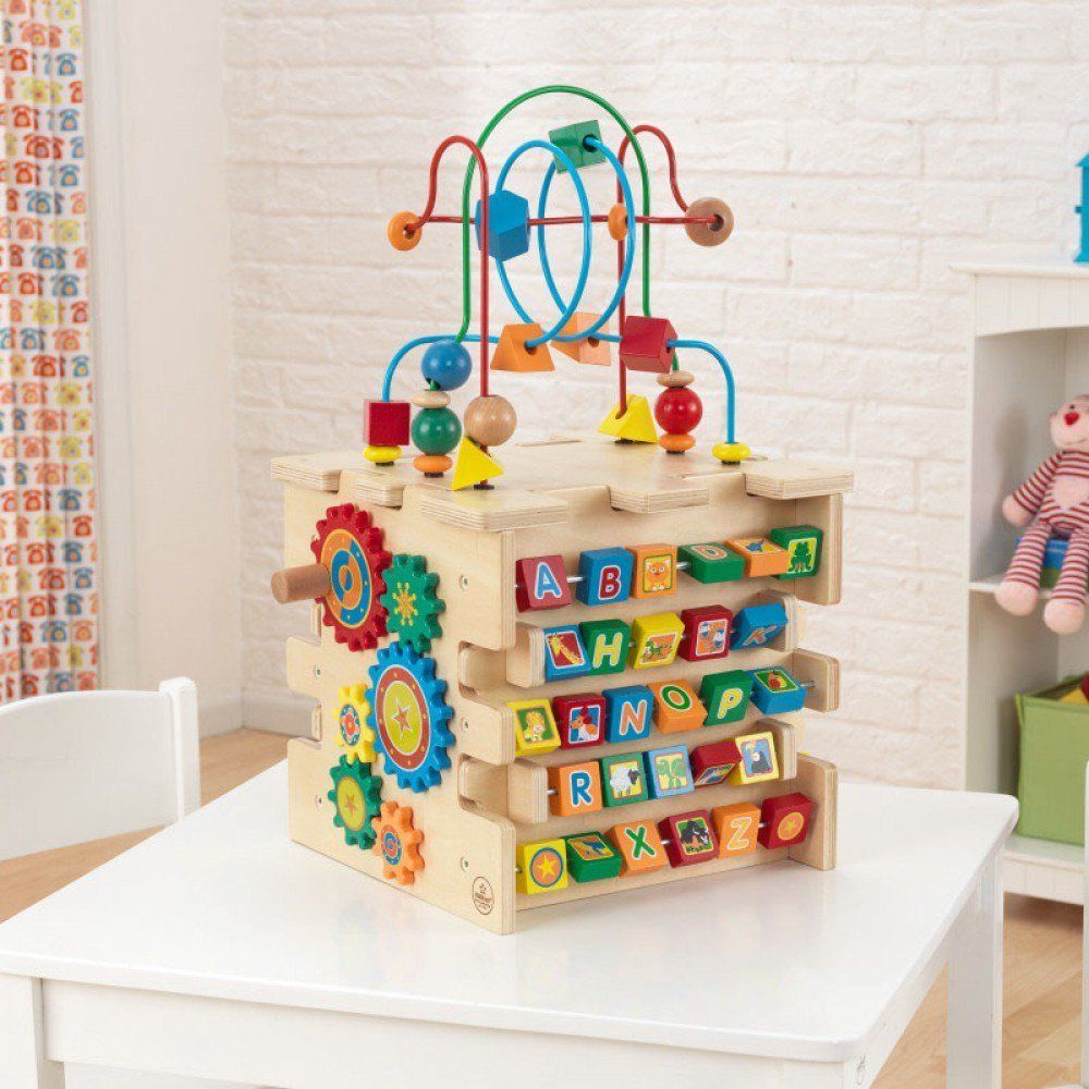 KIDKRAFT Dřevěná motorická kostka Deluxe - obrázek 6