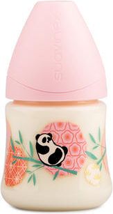 Suavinex KOJENECKÁ LÁHEV 150 ml ANATOMICKÁ LAT.SAV. - RŮŽOVÁ PANDA - obrázek 1