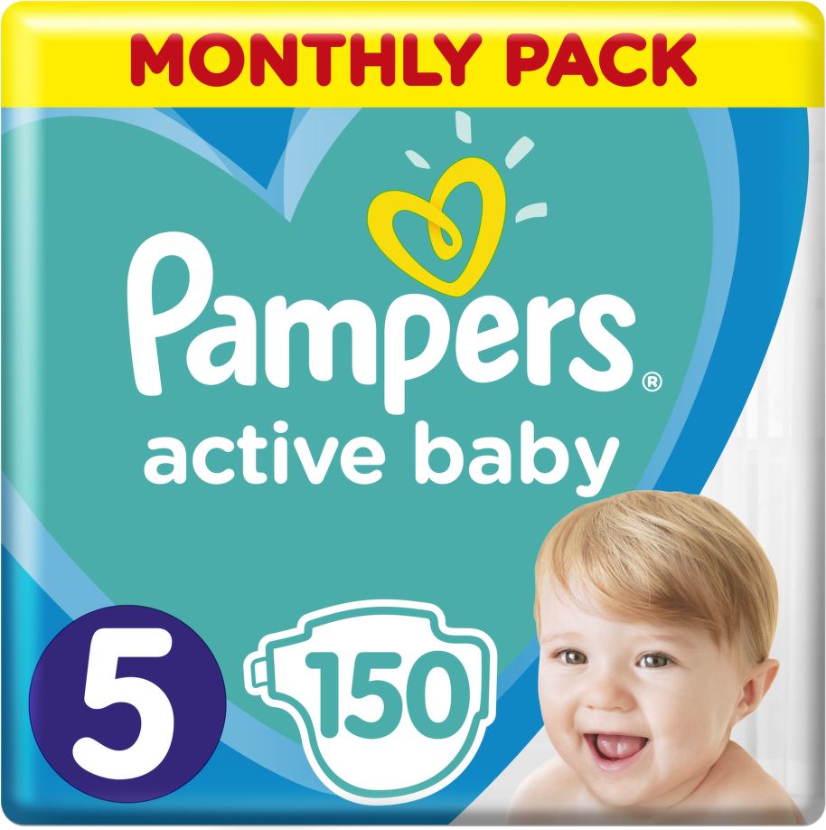 Pampers Active Baby Pleny 5 Junior 11-16kg Monthly Pack 150 ks - obrázek 1