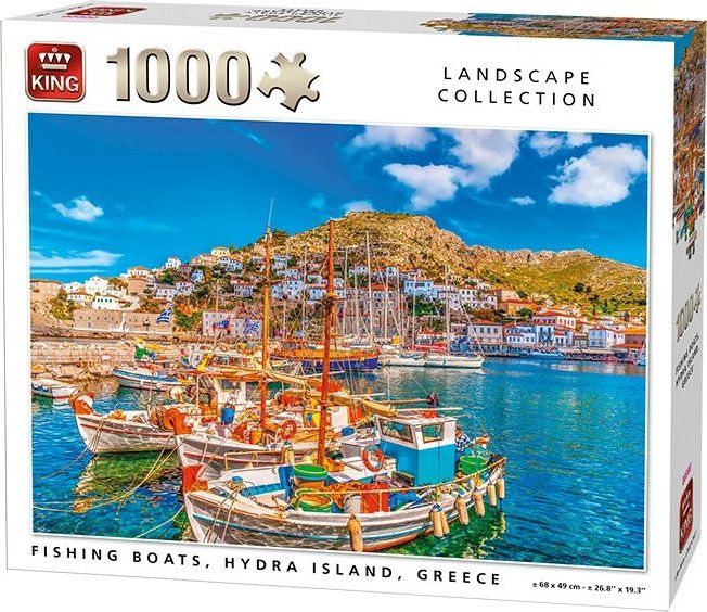 KING Puzzle Rybářské lodě, Řecko 1000 dílků - obrázek 1