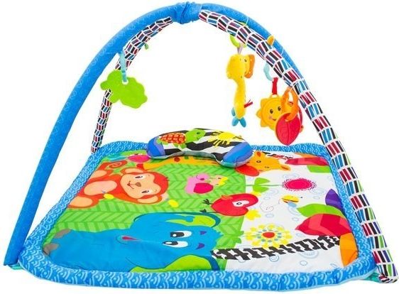 EURO BABY Euro Baby Hrací deka, podložka s melodií  Safari -  modrá - obrázek 1