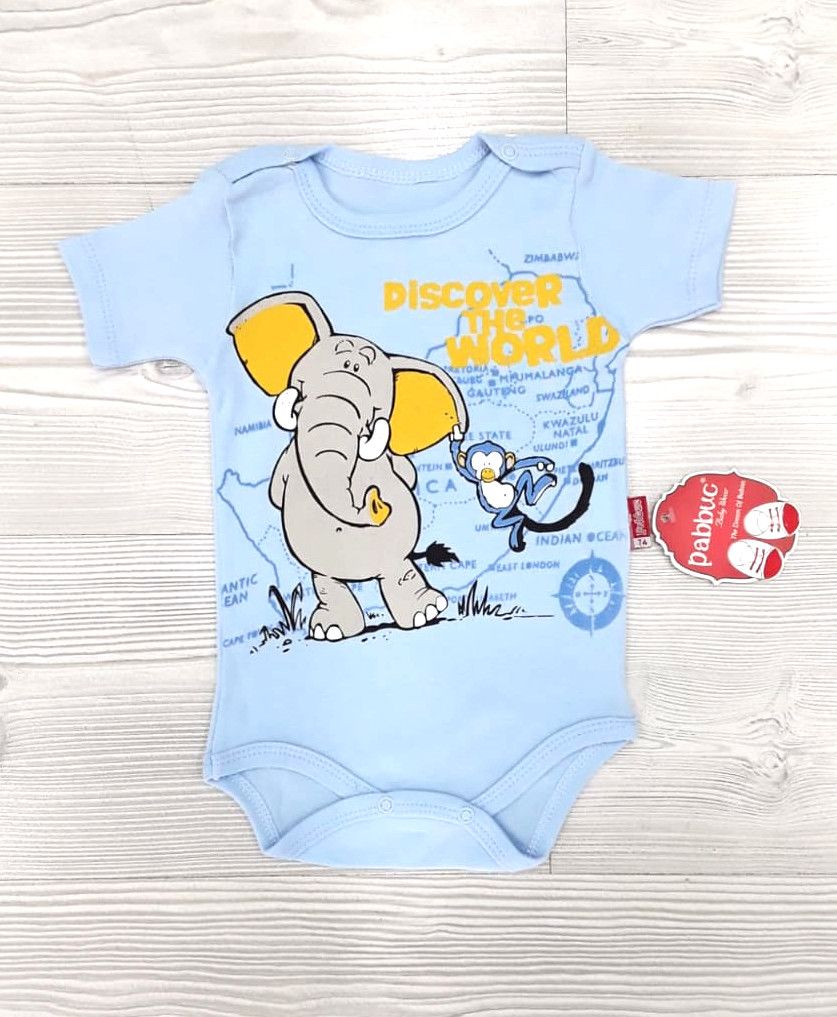 Chlapecké body Slon - 80/Modrá/100% Bavlna - obrázek 1