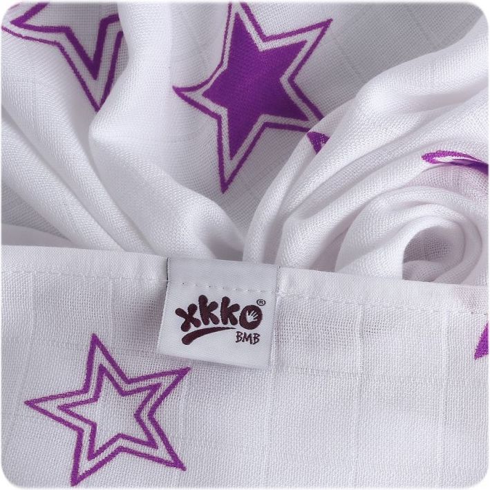 KIKKO Bambusová osuška/plena Stars 90x100 (1ks) – lilac - obrázek 2