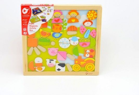 Teddies Magnetická tabulka dřevo 25x25x1,2cm oboustranná 53ks - obrázek 4