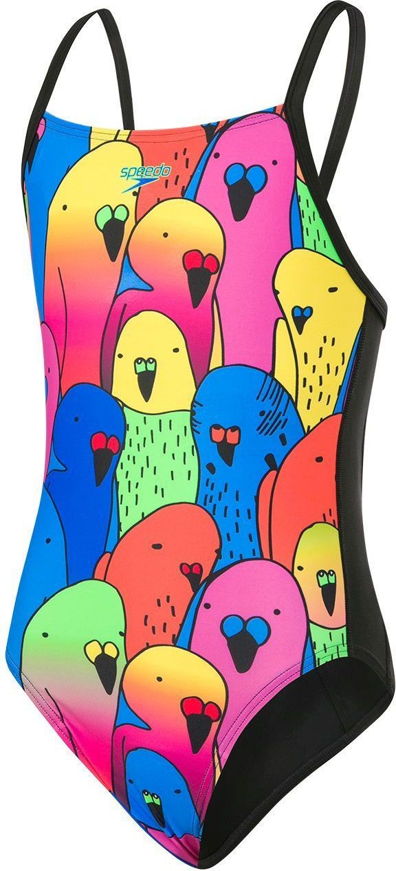 Speedo Placement Digital Crossback Swimsuit - black/blue 128 - obrázek 1
