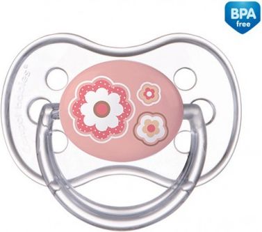 Kojenecký dudlík/šidítko Canpol babies 6-18m silikonové třešinka Newborn Baby růžové - obrázek 1