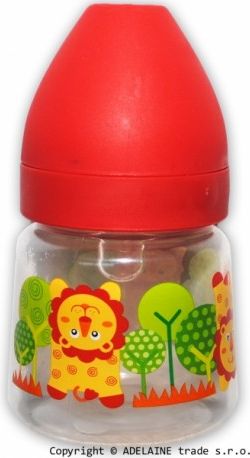 Lahvička Akuku 250ml - červená se lvíčkem - obrázek 1