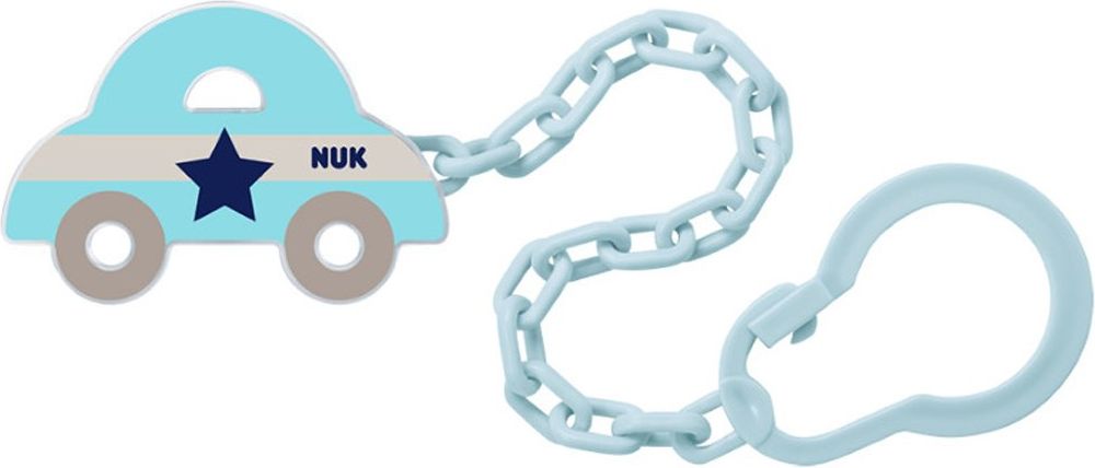 Řetízek na šidítko NUK auto tyrkysové - obrázek 1