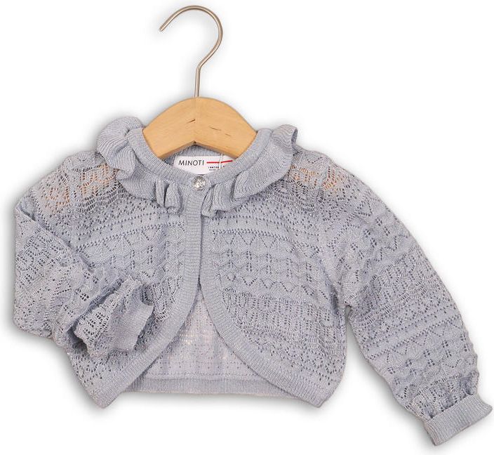 Minoti Svetr dívčí bolerko šedá 98/104 - obrázek 1