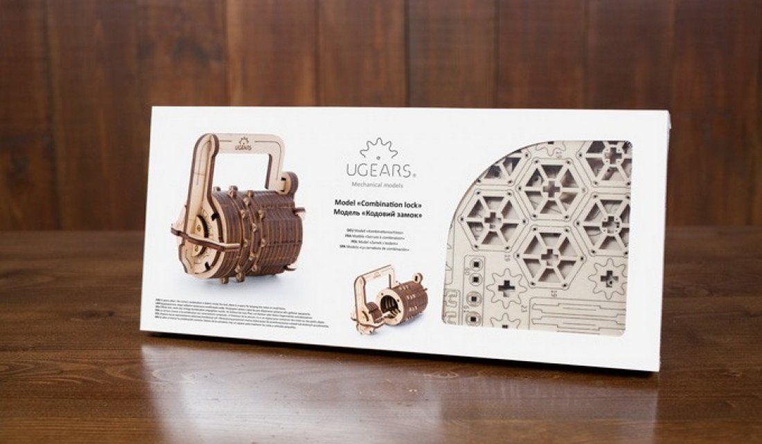 Ugears 3D dřevěné mechanické puzzle Zámek - obrázek 2