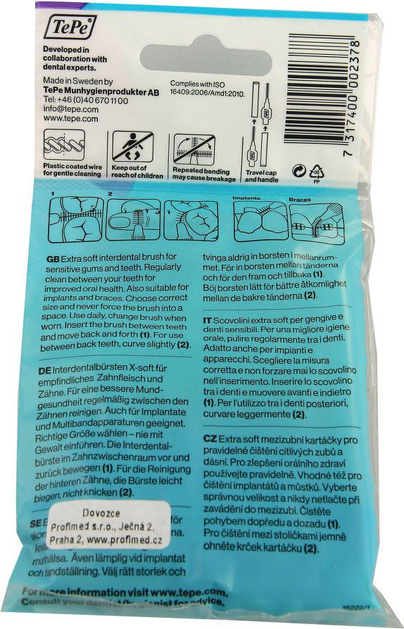TePe mezizub.kart. ExtraSoft 1.1mm 8ks 122275 - obrázek 2