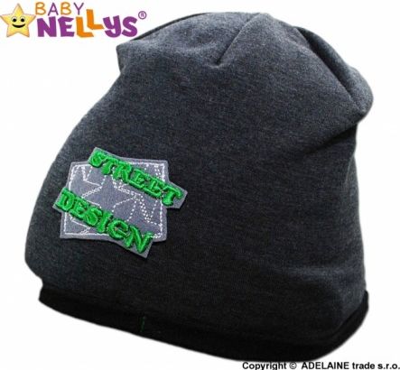 Bavlněná čepička Street Baby Nellys ® - grafit - obrázek 1
