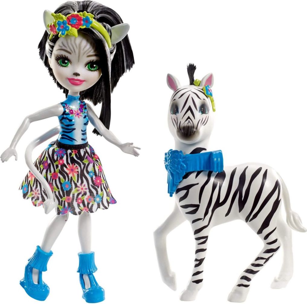 Mattel Enchantimals panenka s velkým zvířátkem - Zelena Zebra - obrázek 1
