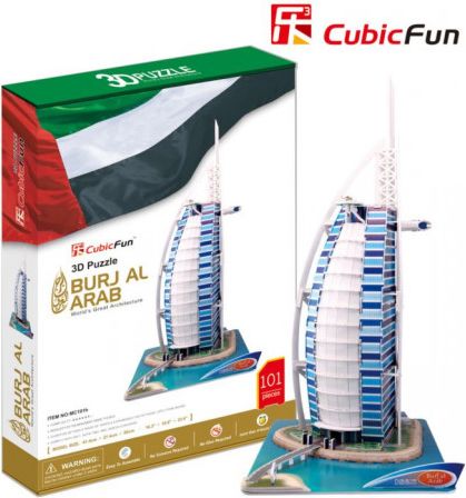 CubicFun 3D puzzle Burdž al-Arab Dubaj 101 dílků - obrázek 1