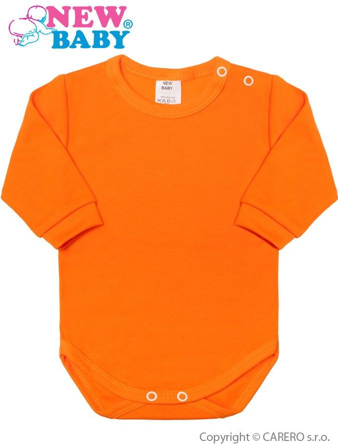 Kojenecké body s dlouhým rukávem New Baby oranžové 56 (0-3m) - obrázek 1