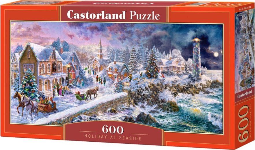 CASTORLAND Panoramatické puzzle Vánoce na pobřeží 600 dílků - obrázek 2