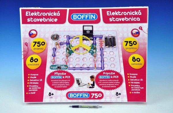 Boffin 7Stavebnice elektronická 7projektů na baterie 80ks v krabici 52x40x8cm - obrázek 1