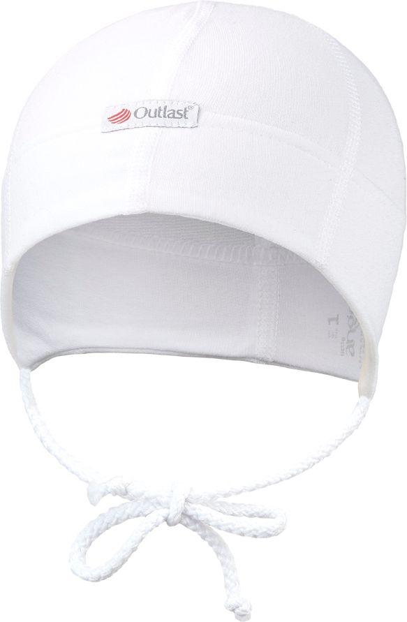 LITTLE ANGEL Čepice smyk zavazovací plochý šev Outlast® vel.1, 36-38cm bílá - obrázek 1