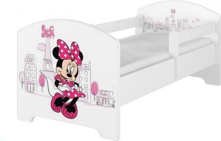 BabyBoo Dětská postel Disney - Minnie Paris - bílá, s matrací, Rozměry 160x80 - obrázek 1