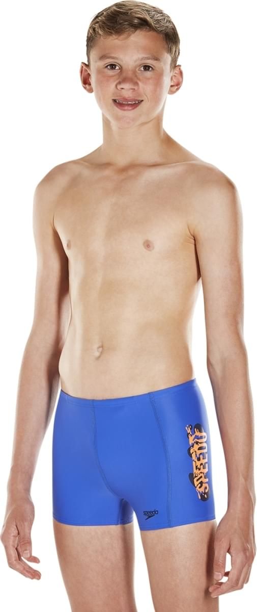 Speedo Electric Spritz Allover Panel Jammer - amparo blue/navy/fluo orange 140 - obrázek 2