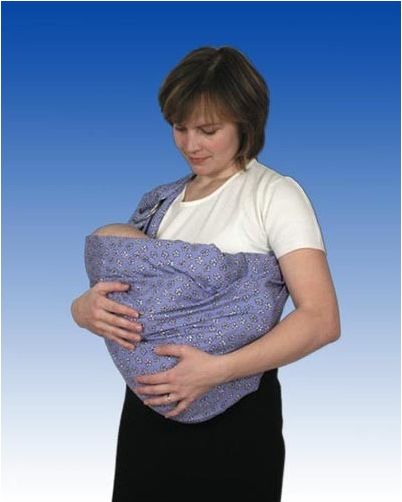 Babyvak látkové nosítko s kapsou Baby vak plus modré kopretiny - obrázek 1