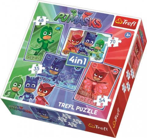 TREFL Puzzle Pyžamasky: Jsme tým 4v1 (35,48,54,70 dílků) - obrázek 1
