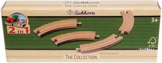 EICHHORN Obloukové koleje 2v1 - 16 cm (4ks) - obrázek 1
