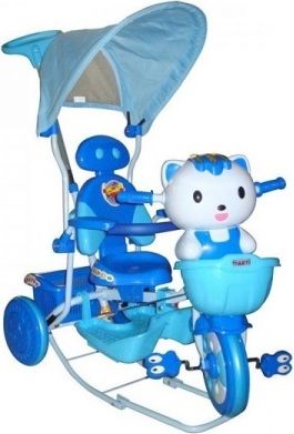 EURO BABY Dětská multifunkční tříkolka Euro Baby Kočička - modrá - obrázek 1